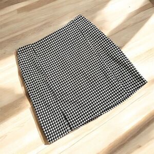 Eyeshadow Black White Plaid Checkered A Line Mini Skirt Stretchy XS 3